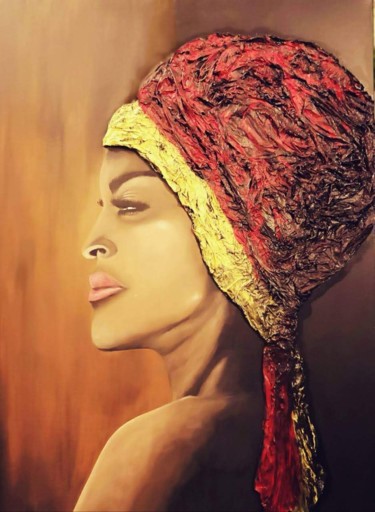 Pintura titulada "Dignité Africaine" por Mina Saouti, Obra de arte original, Acrílico