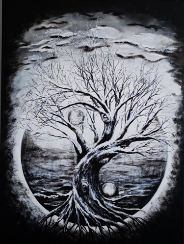 Картина под названием "Symboles 1" - Mina Saouti, Подлинное произведение искусства, Акрил