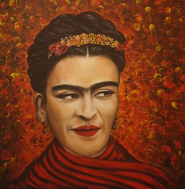 Painting titled "FRIDA" by Mina Saouti, Original Artwork, Acrylic