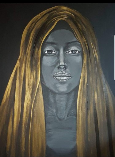 Peinture intitulée "Lumière Noire" par Mina Saouti, Œuvre d'art originale, Acrylique