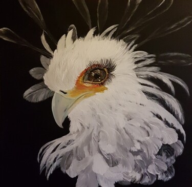 Painting titled "Mon Bel Oiseau ! Ce…" by Mina Saouti, Original Artwork, Acrylic