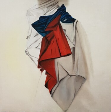 Painting titled "Drappés !" by Mina Saouti, Original Artwork, Oil