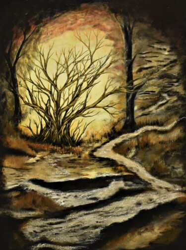 Painting titled "Le Buisson Ardent..." by Mina Saouti, Original Artwork, Acrylic