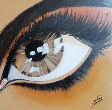 Painting titled "Observation..." by Mina Saouti, Original Artwork, Acrylic