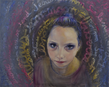 Peinture intitulée "Liberté j'écris ton…" par Mina Lagarde, Œuvre d'art originale, Huile