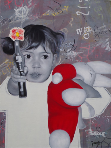 Peinture intitulée "Humanité1" par Mina Lagarde, Œuvre d'art originale, Huile