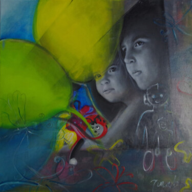 Картина под названием "On the road.jpg" - Mina Lagarde, Подлинное произведение искусства, Масло