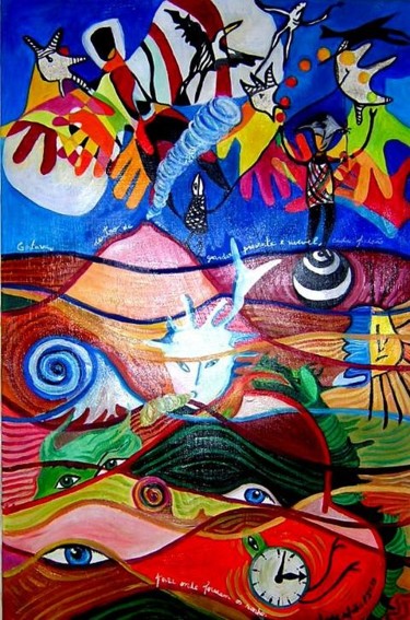 Pintura intitulada "Sobre os sonhos - O…" por Graça Leão, Obras de arte originais, Acrílico