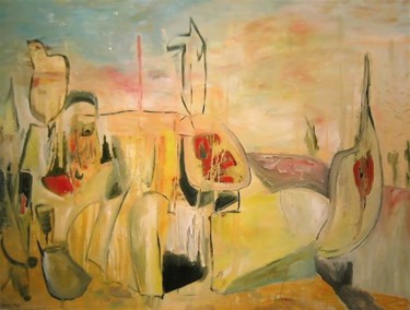 Painting titled "They Had to Leave" by Minassian, Original Artwork, Oil