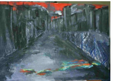 Peinture intitulée "rue" par Yanick Douet, Œuvre d'art originale