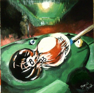 Peinture intitulée "billard 2" par Yanick Douet, Œuvre d'art originale