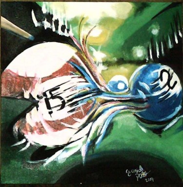 Peinture intitulée "billard 3" par Yanick Douet, Œuvre d'art originale