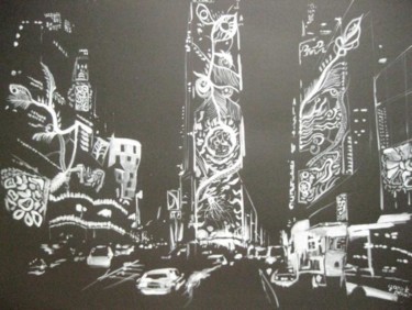 Peinture intitulée "Time Square, NY" par Yanick Douet, Œuvre d'art originale
