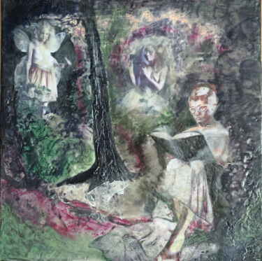 Ζωγραφική με τίτλο "Secrets of the Fore…" από Mindy Tillery, Αυθεντικά έργα τέχνης, εγκαυστική Τοποθετήθηκε στο Ξύλινο πάνελ