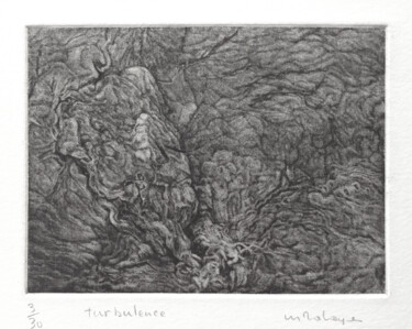 Printmaking titled "turbulence" by Mine Palayer, Original Artwork, Engraving