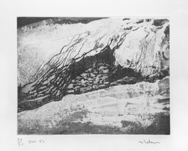 Druckgrafik mit dem Titel "Effondrement" von Mine Palayer, Original-Kunstwerk, Radierung