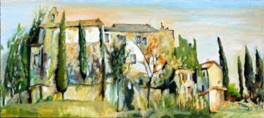 Peinture intitulée "Toscane" par Joëlle Tissot, Œuvre d'art originale, Huile