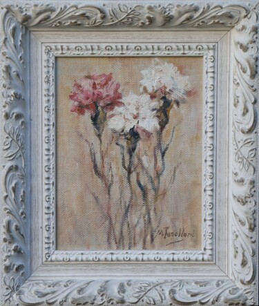 Painting titled "Carnations" by Minella Tanellari, Original Artwork, Oil