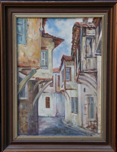 Painting titled "Street in Turkey" by Minella Tanellari, Original Artwork, Oil