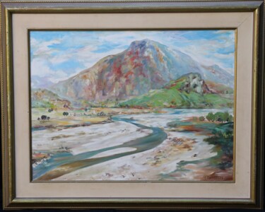 Painting titled "Mountain of Golik" by Minella Tanellari, Original Artwork, Oil