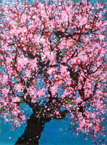 Картина под названием "Spring day 4" - Minh Phuong Hoang Thi, Подлинное произведение искусства, Акрил