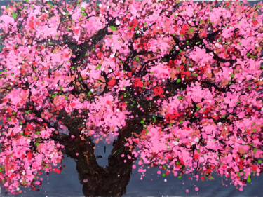Schilderij getiteld "SAKURA - Cherry blo…" door Minh Phuong Hoang Thi, Origineel Kunstwerk, Acryl