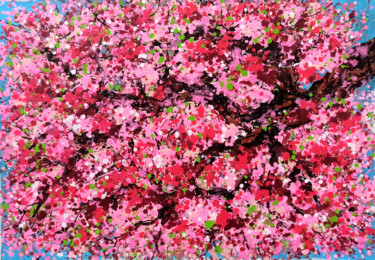 Malarstwo zatytułowany „SAKURA - Cherry blo…” autorstwa Minh Phuong Hoang Thi, Oryginalna praca, Akryl