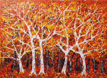 Painting titled "Autumn 1" by Minh Phuong Hoang Thi, Original Artwork, Acrylic