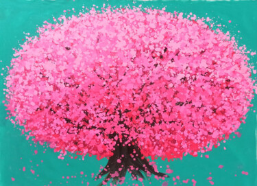 Schilderij getiteld "cherry blossoms blo…" door Minh Phuong Hoang Thi, Origineel Kunstwerk, Acryl