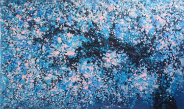 Pintura titulada "cherry blossoms blo…" por Minh Phuong Hoang Thi, Obra de arte original, Acrílico