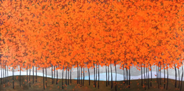 Painting titled "Autumn 6" by Minh Phuong Hoang Thi, Original Artwork, Acrylic