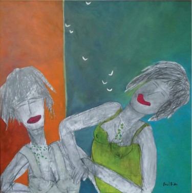 Peinture intitulée "Collier d’étamines" par Minhtran, Œuvre d'art originale