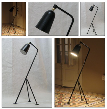 Artisanat intitulée "miniature floor lamp" par Francisco Del Pozo Parés, Œuvre d'art originale