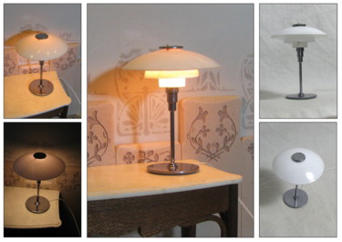 Artisanat intitulée "miniature table lamp" par Francisco Del Pozo Parés, Œuvre d'art originale