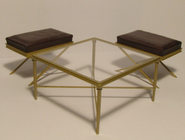 Design intitolato "mesa de centro y ba…" da Francisco Del Pozo Parés, Opera d'arte originale, Mobili
