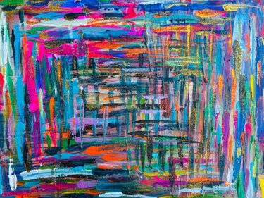 tourbillon d'or Peinture intitulée "tourbillon d'or" par Minichino Laurence, Œuvre d'art originale, Acrylique