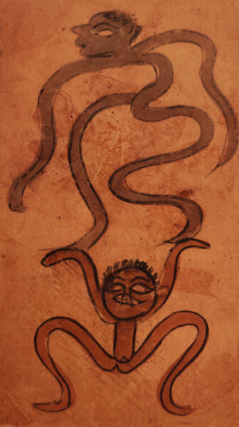 santhal Pattachitra -78 Peinture intitulée "santhal Pattachitr…" par Minmoy Das, Œuvre d'art originale, Aquarelle