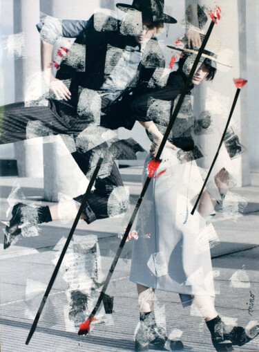 Collages intitulée "Compo 2.5" par Mino, Œuvre d'art originale, Collages