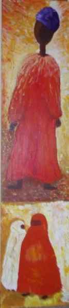Peinture intitulée "volet femmes" par Monique Savy, Œuvre d'art originale