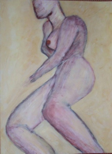 Painting titled "Nue" by Monique Savy, Original Artwork