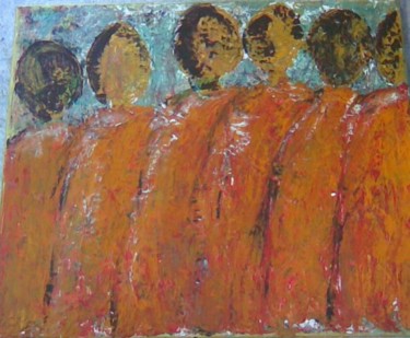 Painting titled "reunion" by Monique Savy, Original Artwork