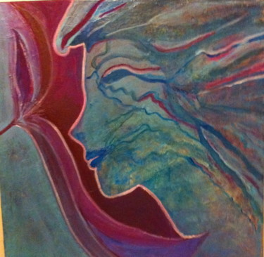 Painting titled "Profil" by Monique Savy, Original Artwork, Oil