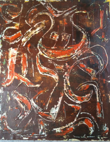 Pittura intitolato "Fête tribale" da Monique Savy, Opera d'arte originale, Acrilico
