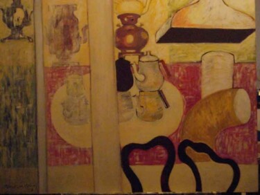 绘画 标题为“Çaydanlık” 由Minu  (Tijen   Çetiner), 原创艺术品, 丙烯 安装在木质担架架上