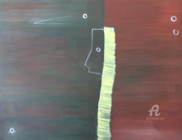 Painting titled "Quiet you, what are…" by Min Zou, Original Artwork, Oil Mounted on Wood Stretcher frame