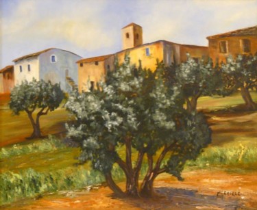 Peinture intitulée "Des oliviers en Pro…" par Mireille.S, Œuvre d'art originale, Huile