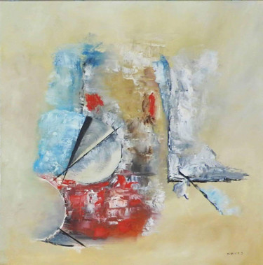 Painting titled "La fuite de la pens…" by Mireille.S, Original Artwork, Oil