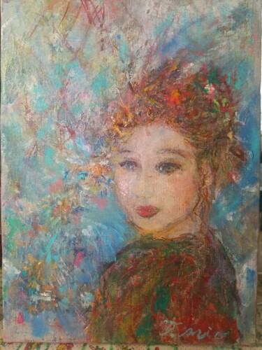 Painting titled "girl" by Mioko Mei Bao Zi Sugaya Jian Gu, Original Artwork, Oil