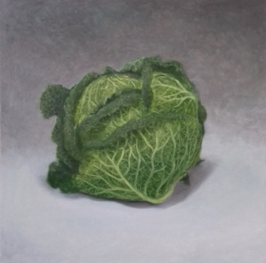 Pintura titulada "Chou vert" por Michel Porte-Petit, Obra de arte original, Oleo