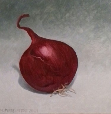 Peinture intitulée "Oignon rouge" par Michel Porte-Petit, Œuvre d'art originale, Huile
